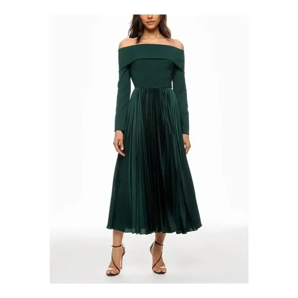 sachin and babi light blue dress Hutch Pleated Cocktail Dress in Green main image 0